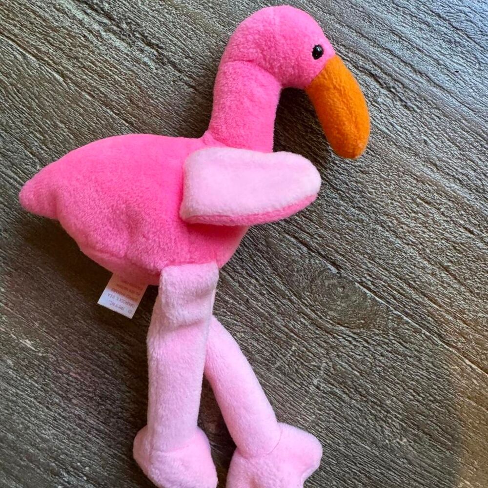 Ty Pink Flamingo Beanie Baby 1995